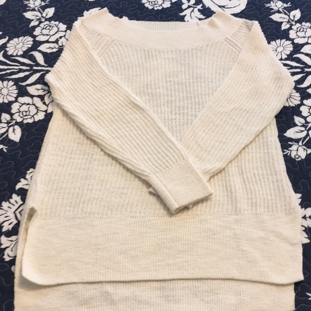 Lou & Grey Cream Boatneck Tunic Sweater